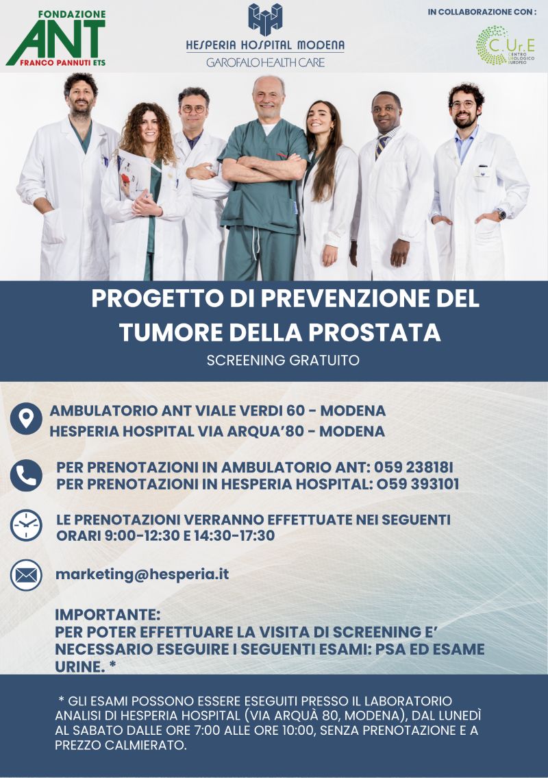 Progetto di prevenzione del tumore alla prostata