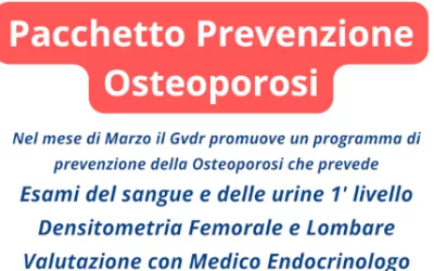 Pacchetto Prevenzione Osteoporosi al Gvdr di Cadoneghe 