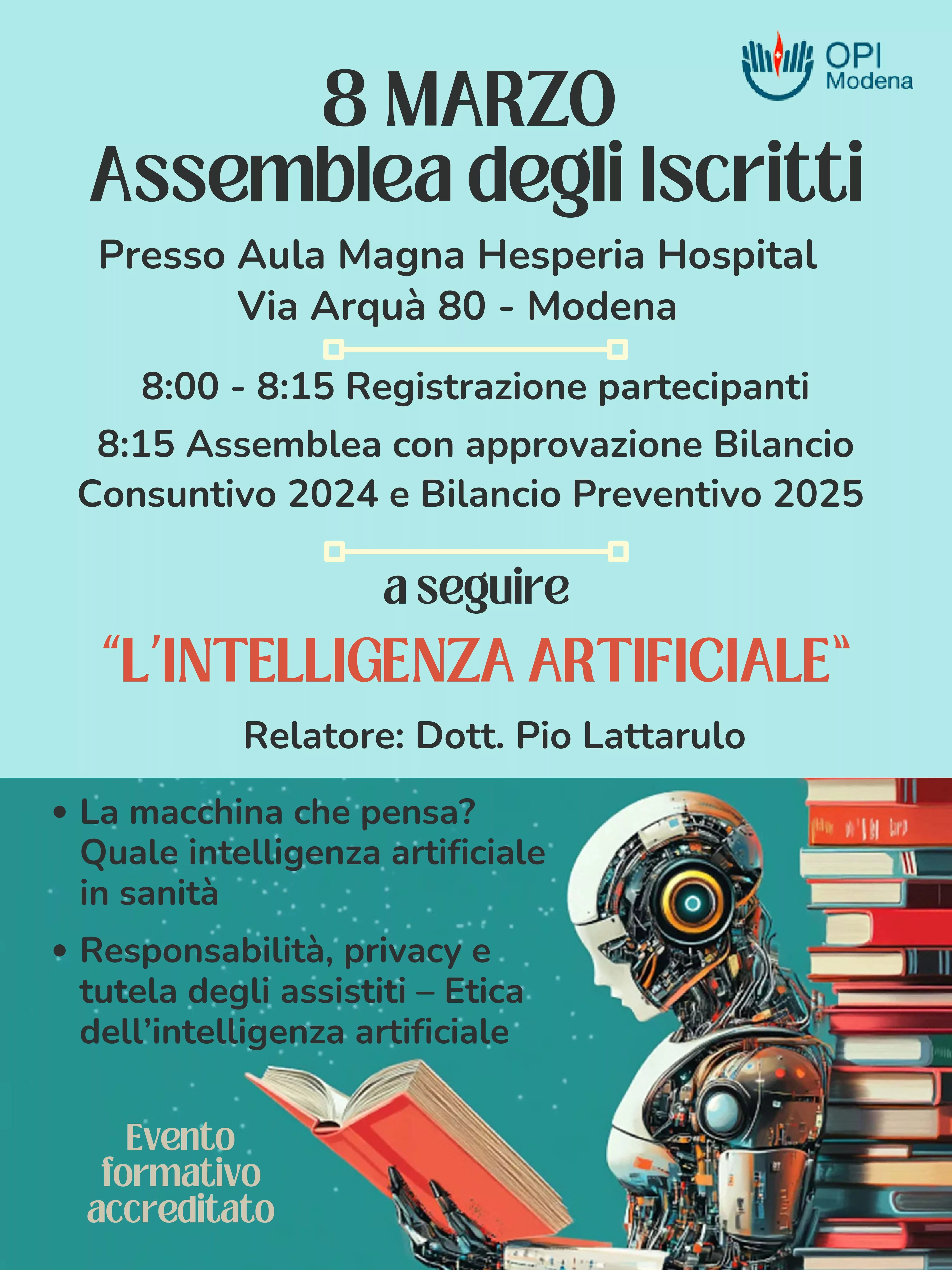 Assemblea Annuale iscritti OPI ed Evento formativo 