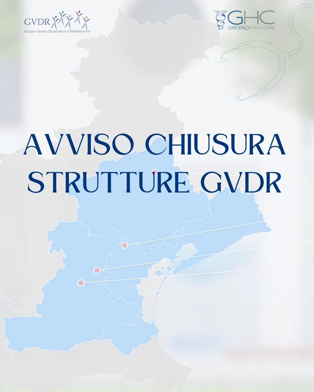 CHIUSURA STRUTTURE GVDR NEI GIORNI 25 APRILE, 1 E 2 MAGGIO 